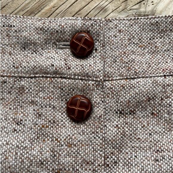 Talbots Women's Brown Tweed Button Front Mini Skirt Size 4. NEW - Picture 3 of 7